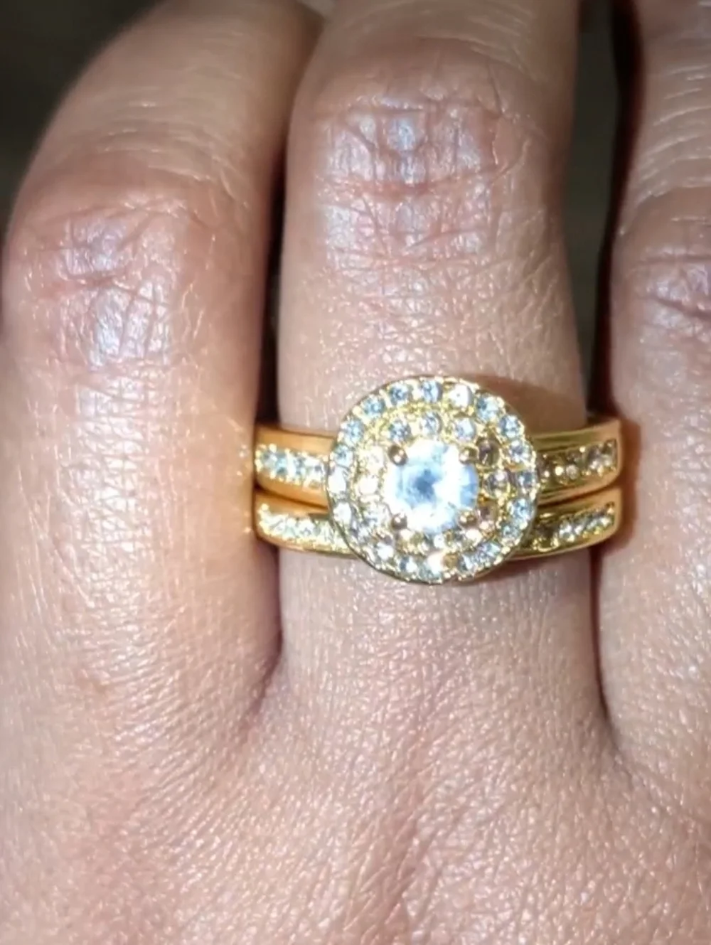 Womens 5ct Round Cut Lab Created Diamond Two piece Wedding Set Sz 9
